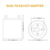 JACKYLED GU24 to E26 E27 Adapter 10-Pack Heat Resistant Up