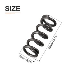 DTGN 1.2x8x20mm(DxODxL) Compression Spring - 20Pack - Good for Machinery - Spring Steel Extension Spring - Black