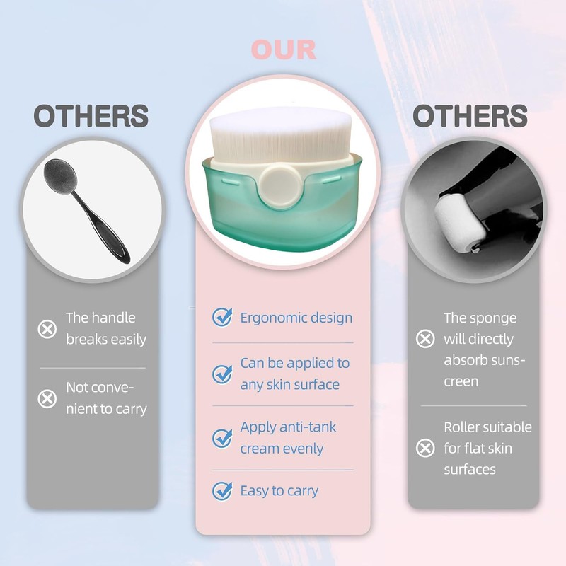 Aplicador de protector solar, paquete de 2 cepillos de protección