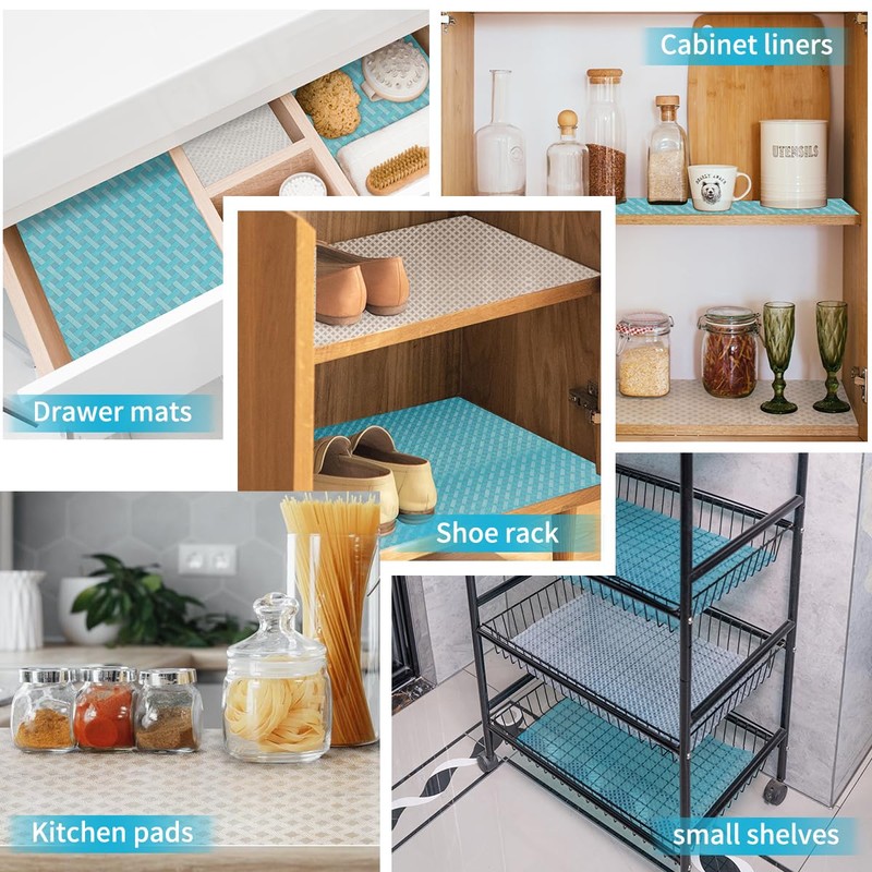 Bloss Refrigerator Liners for Shelves/Refrigerator Shelf Liners/Washable Fridge Liners/Roll Pack