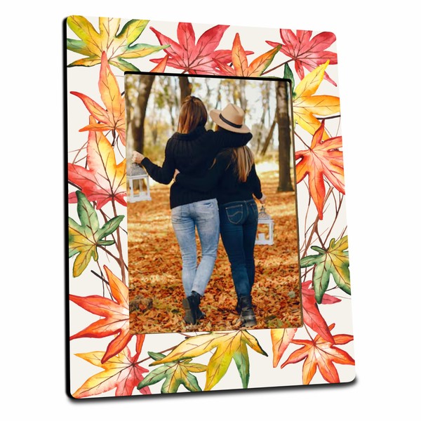 Ebned 4" x 6"Autumn wooden photo frame - Full-print maple