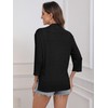 Poplab Womens Summer Lightweight Cardigan 3/4 Sleeve Open Front Sheer