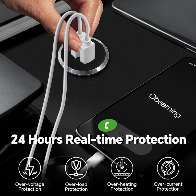 Obeaming RV USB Outlet All-Aluminum QC 3.0 USB-A & USB-C