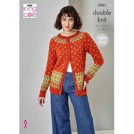 King Cole 5901 Knitting Pattern Womens Cardigan and Sweater in Majestic DK