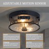 Outdoor Ceiling Light, 2-light Motion Sensor Flush Mount Ceiling Light