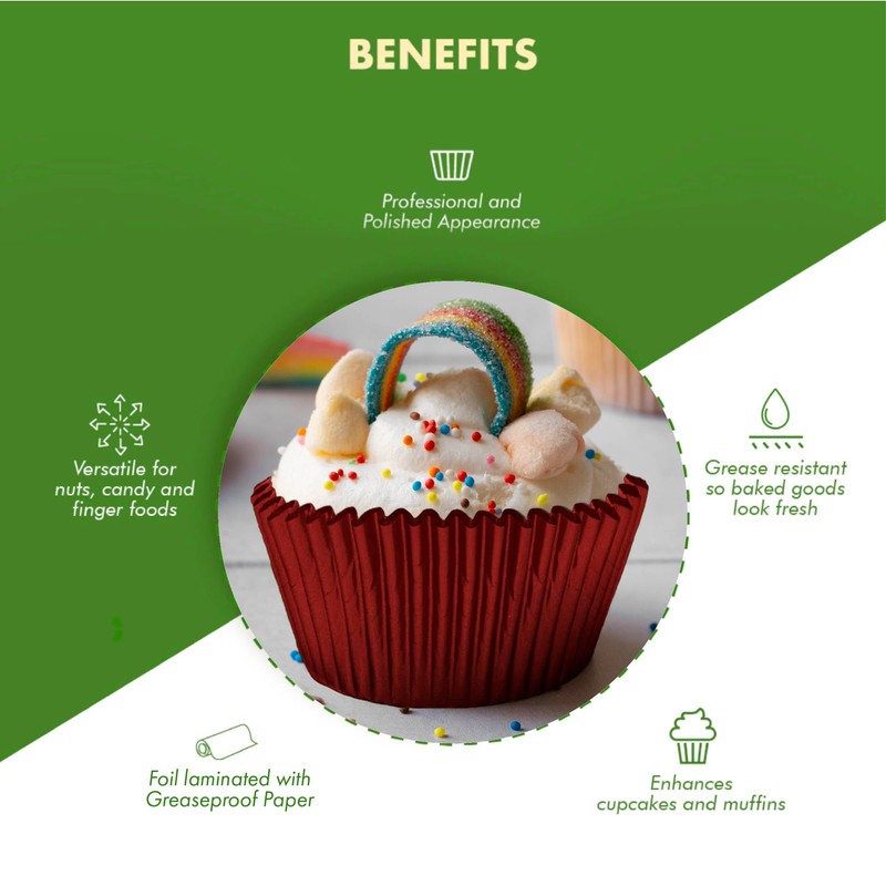 Regency Wraps RW122FRM Foil Baking Cup Mini, Red