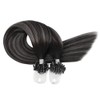 Moresoo Micro Ring Real Hair Extensions, 45 cm, Black and