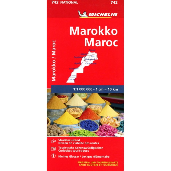 Michelin Marokko: Straßen- und Tourismuskarte 1:1.000.000 (MICHELIN Nationalkarten, Band 742)