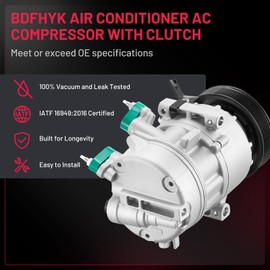 BDFHYK Air Conditioning A/C Compressor with Clutch Compatible with Hyundai Elantra 2014-2017, Compatible with Kia Forte, Forte Koup, Forte5 14-16, Soul 2014-2019, Replacement 197383 198383 97701A5800