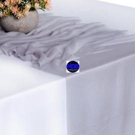 MDS Pack of 25 Wedding 12 x 108 inches Chiffon Table Runner for Wedding, Decorations for Birthday Parties, Banquets, Graduations, Engagements, Runners fit Rectangle, Round Table - Cool Gray