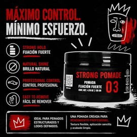 Luxa Strong Pomade 03 - Pomada de Fijacin Fuerte Base Agua y Acabado Semi-Brillante, 135g  Aroma Vainilla Coffee  Calidad de Barbera Mexicana         