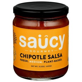 Saucy gourmet salsa roasted garlic chipotle 15.5 ounce (1 Jar)