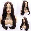 Brown Synthetic Wigs for women Long Natural Wavy Wig with