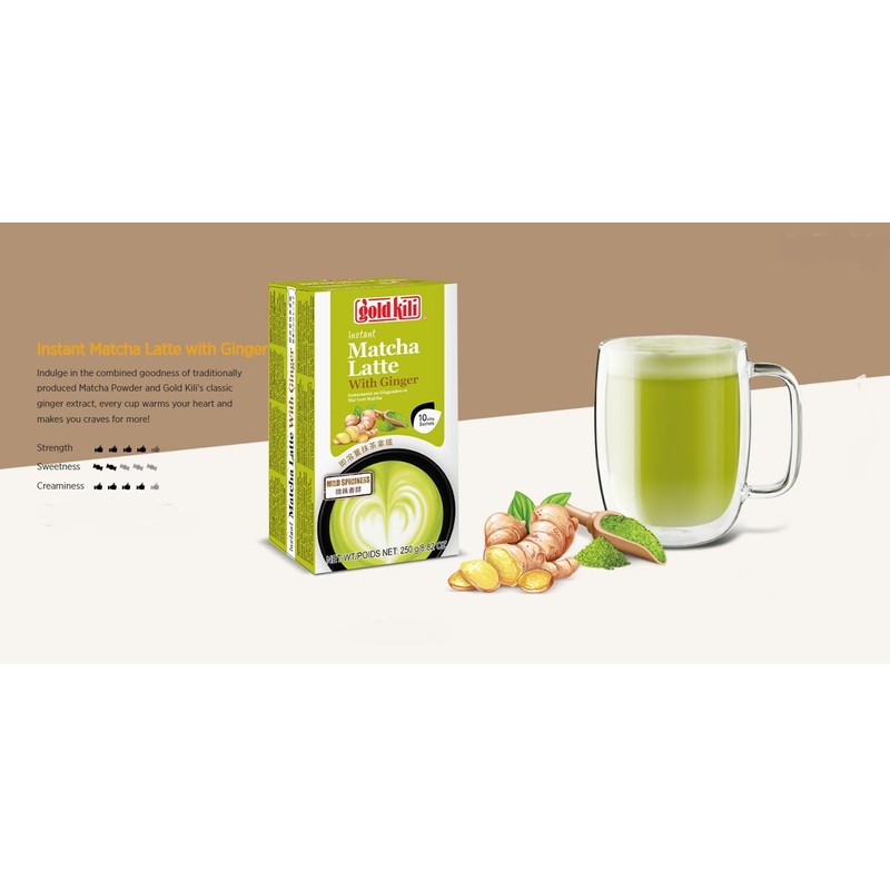 2 Packs - Instant Matcha Latte with Ginger - Tra