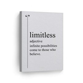 Smile Art Design Limitless Definition Black and White Motivational Canvas Wall Art Inspirational Wall Art Entrepreneur Quote Print Modern Office Living Room Decor Artwork Gift Ready to Hang 28x19