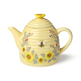 Certified International Bee Sweet 32 oz. 3-D Beehive Teapot Ceramic,Multi Colored