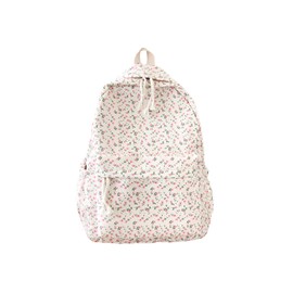 PORRASSO Backpack Casual Daypack Women Lightweight Rucksack Large Nylon Bookbag for Travel Daily Use White B