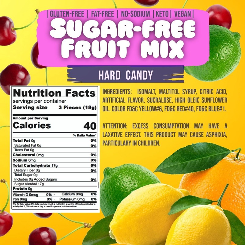 SweetGourmet Sugar-Free Assorted Fruits Hard Candy | 4 Flavors |