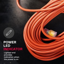 10ft Power Outdoor Extension Cord & Indoor - Waterproof Electric Drop Cord Cable - 3 Prong SJTW, 10 Gauge, 15 AMP, 125 Volts, 1875 Watts, 10/3 by LifeSupplyUSA - Orange (1 Pack)