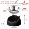 Irenare 4 Pcs Raised Cat Food Bowls Stainless Steel Tilted
