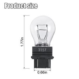 DUSCOKE 3157 Car Halogen Light Bulb, 12V P27-7W 3000K Automotive Brake/Reverse/Tail/Turn Signal/Side Marker Light Replacement Bulbs, Universal Long-Life Miniature Bulb for Cars Trucks SUVs (White)