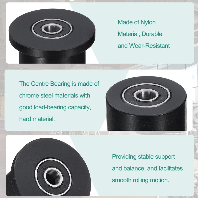 sourcing map 4 Pack Nylon Machined Wheels/Rollers Gym Replacement Wheels