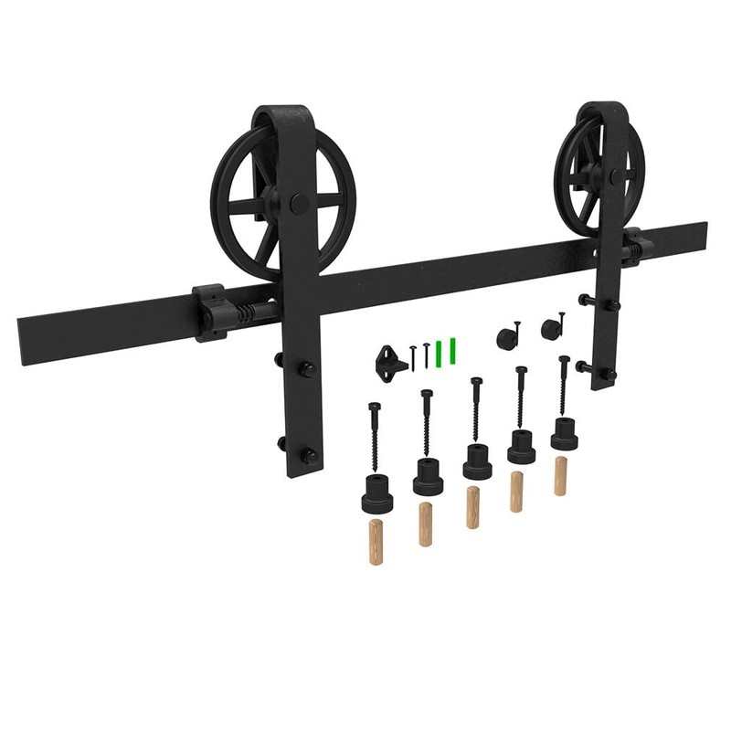 CCJH 6ft Heavy Duty Sturdy Sliding Barn Door Hardware Kit