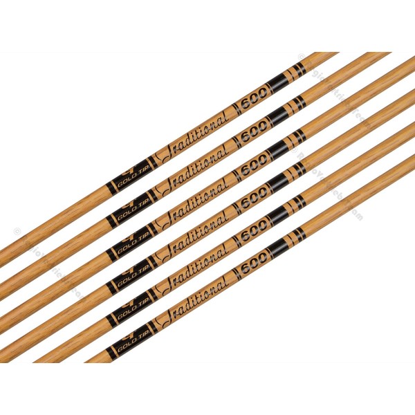 Gold Tip Traditional Shafts (Pack of 12), Brown, 600