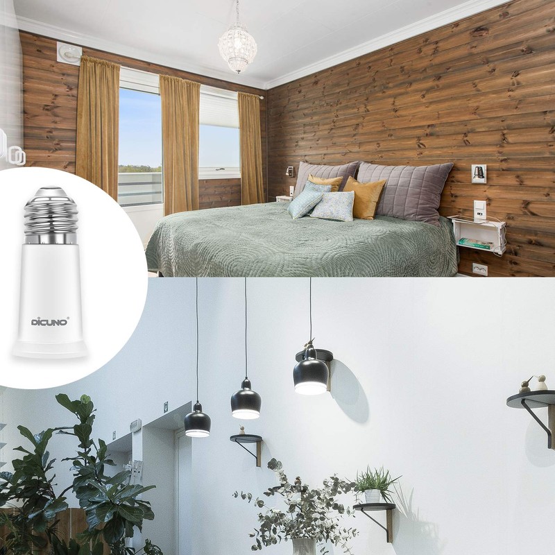 DiCUNO E26 to E26 Base Extension Adapter, E26, Extension Socket,