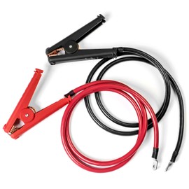 Spartan Power Made in The USA Preassembled 8 Foot 1/0 AWG 0 Gauge Alligator Clamp Battery Cable Set with 5/16" Ring Terminals