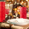 SPAAS Rustic Red Pillar Candles - 2.7" X 7.5" Decorative