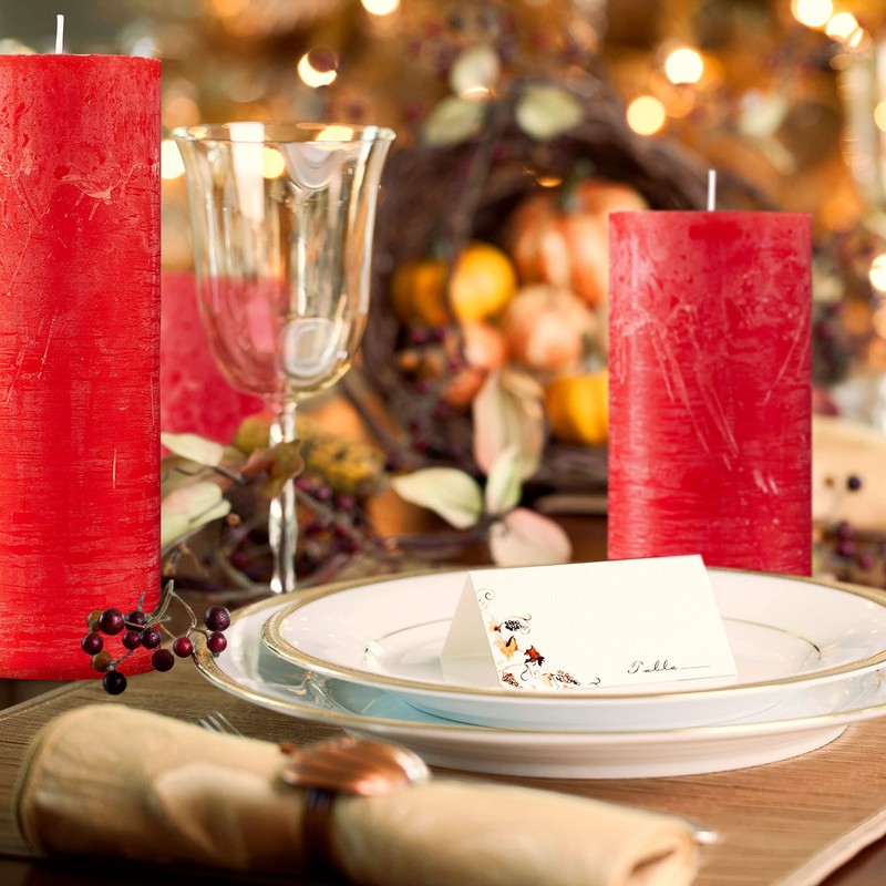 SPAAS Rustic Red Pillar Candles - 2.7" X 7.5" Decorative