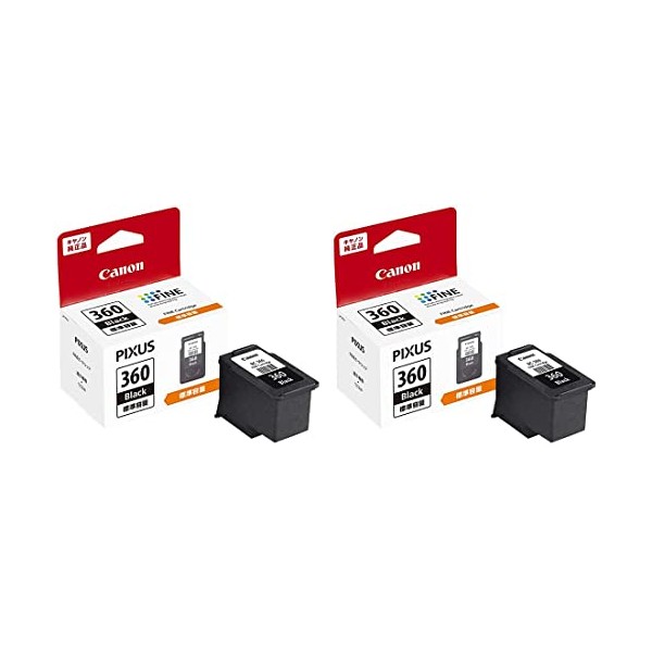 Genuine Canon BC-360 Black 2-Pack FINE Cartridge Standard Capacity 3709C001