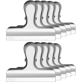 Clips de bolsa de chip, Paquete de 10 Clips para bolsas de acero inoxidable,3 pulgadas de ancho, Clip de metal para bolsas de almacenamiento de alimentos,sellado hermético, cocina, uso doméstico