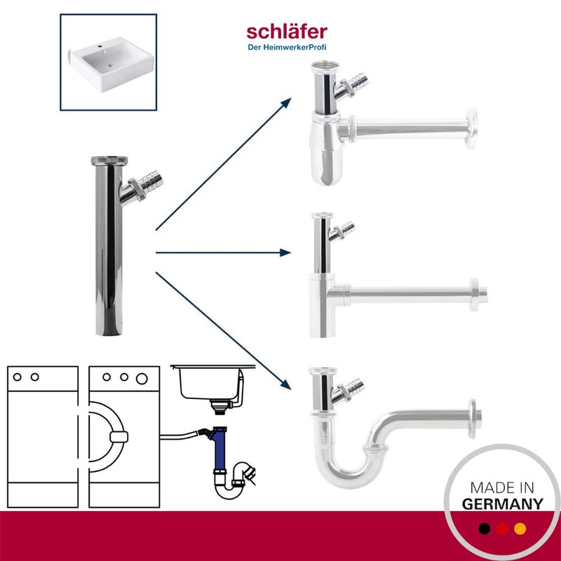 Schläfer 439004 | Siphon Extension for Washbasin with Connection Washing