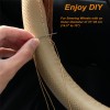 XUKEY Beige Leather DIY Car Steering Wheel Cover Breathable Non-slip