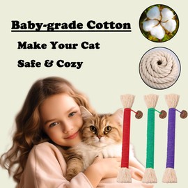 GREMBEB Cat Toys 6Pcs Catnip Toys for Indoor Kitten Cat Chew Silvervine for Molar Scratch Interactive Cat Cotton Rope for Cleaning Teeth Cat Dental Stick Cat Treat Kitty Self Play Cat Kick(5.9”)