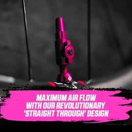 Muc-Off Big Bore Lite Tubeless Valves, Orange 45mm - Precision Engineered Dust Caps for Bikes with Revolutionary Airflow Technology - Presta Valve Caps for Tubeless MTB/Road/Gravel Bikes