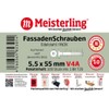 100 x MEISTERLING® Facade Screws INOX V4A 5.5 x 55