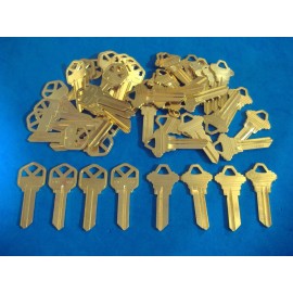 50 PC LOCKSMITH KEY BLANK ASST KW1 & SC1 FITS KWIKSET & SCHLAGE BRASS USA MADE