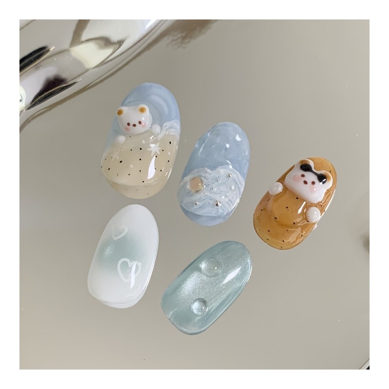 [Handmade Nail Tips] Vacationing by the sea Nail Tips -