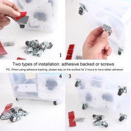 WANLIAN Mini Rubber Caster Wheels 0.5 Inch, Low Profile Swivel Plate Casters Set of 8, No Noise Rubber Small Caster Wheels for Furniture, Cabinets, Small Appliances, Storage Box & Bins