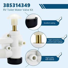 BOVZOR RV Toilet Water Valve Replacement Kit - Durable Anti-Leak Design for Camper, Trailer & Boat Pedal Flush Toilets, Freeze-Resistant Construction with 1/2" NPT Connections