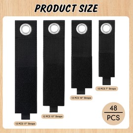 Windyun 48 Pcs Extension Cord Holder Extension Cord Storage Heavy Duty Extension Straps Cable Holder Extension Organizer for Workshop Garage Wall RV Tool Hose Rope Storage Organization