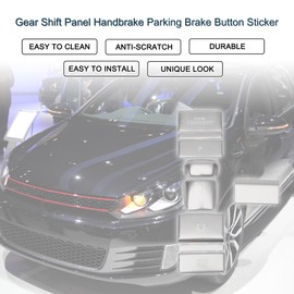 TUCKBOLD Transmission Gear Panel Handbrake Brake Button Sticker for VW Golf 8 MK8 R GTI at 2020-2022 Interior Trim Engine Start Stop Button Silver Tone 1 Set
