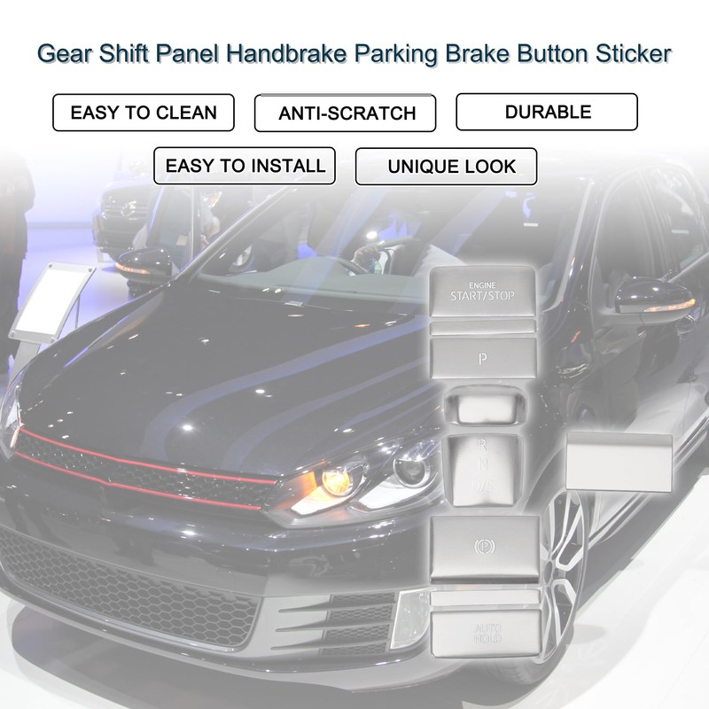 TUCKBOLD Transmission Gear Panel Handbrake Brake Button Sticker for VW