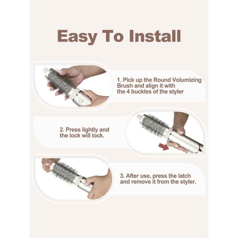 YTCHYYSK Round Volumizing Brush Attachment Compatible With Shark FlexStyle Blow