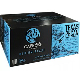 H‑E‑B X54 HEB Cafe Ole Texas PECAN Single Serve Coffee Pod K-Cups Retail Carton/54