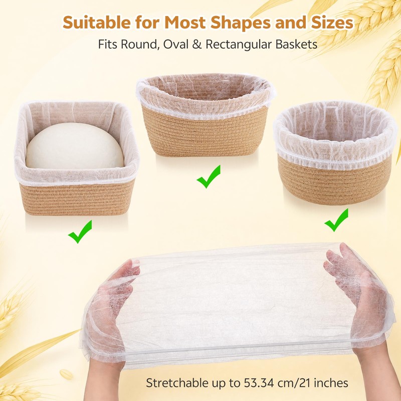 100PCS Disposable Proofing Basket Liner for Sourdough, BPA-Free, Food Grade