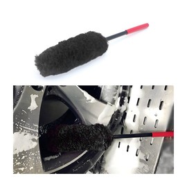Adunsiaoto Car Wheel Hub Cleaning Brush, Flexible Car Tyre Brush, Universal Car Wheel Hub Cleaning Brush, Universal Wheel and Rims Cleaning Brush (Black)